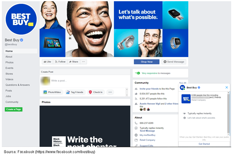 Best Buy chatbot on Facebook