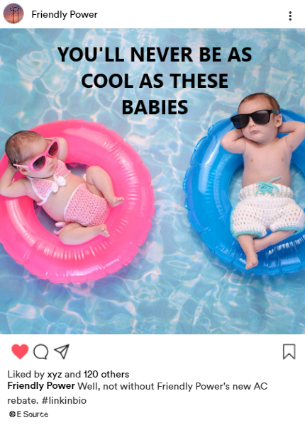 Babies floating on rafts in a pool feeling assured that they are not wasting energy cooling their homes