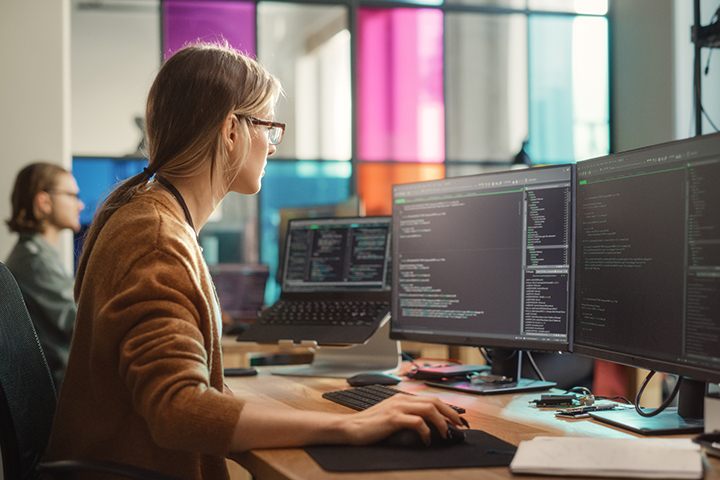 Person reviewing data