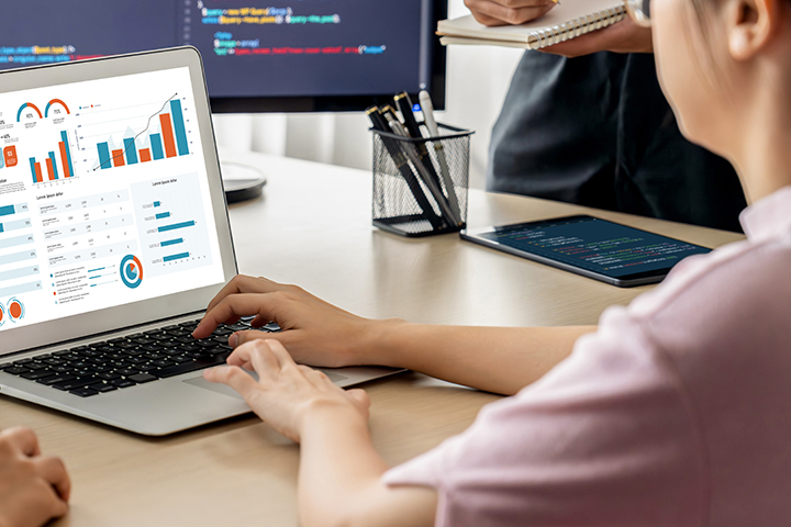 Person working with data