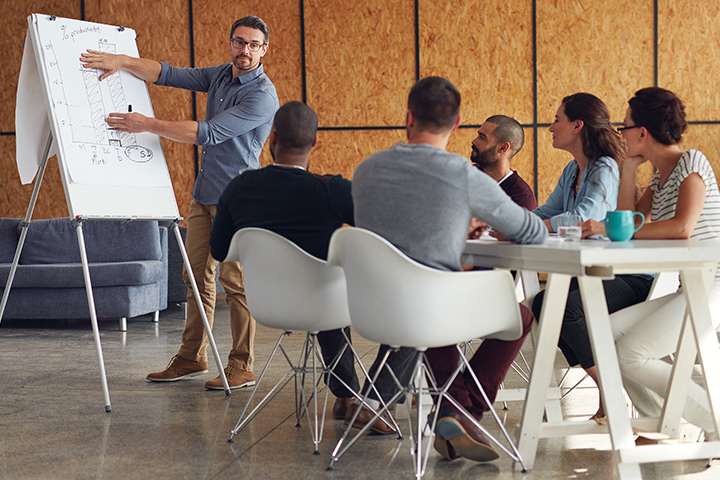 Small group collaborating