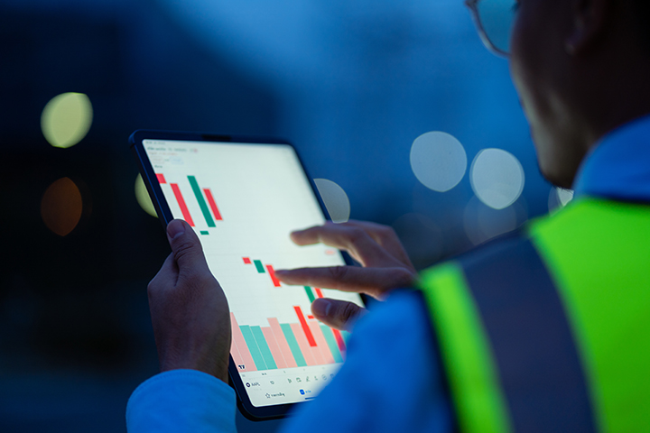 Person using handheld device