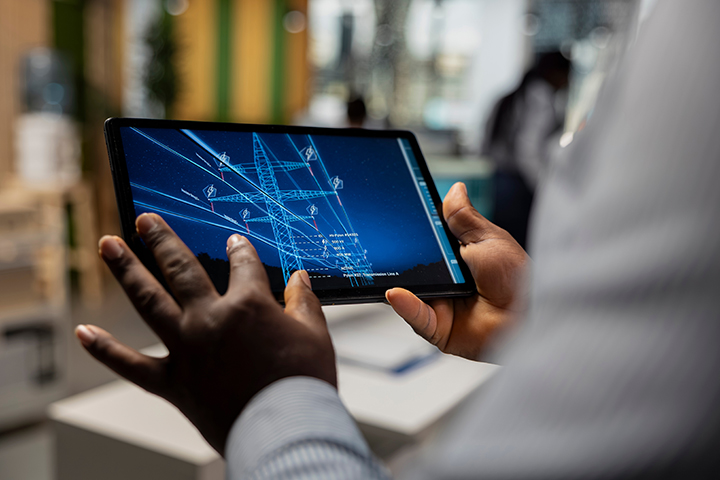 Person using computer tablet