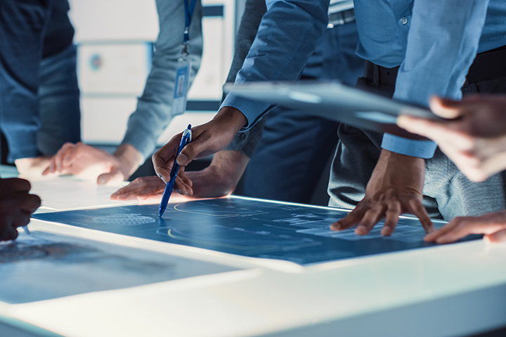 Collaborating at table