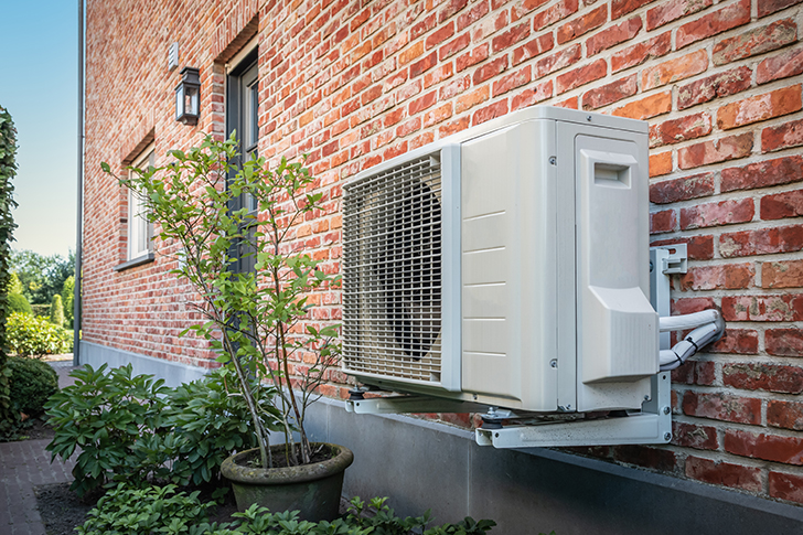 Heat pump outdoors