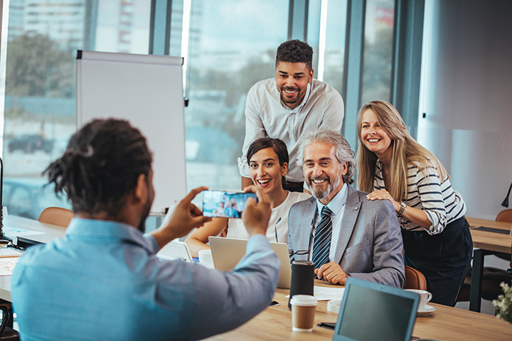 People in office having fun